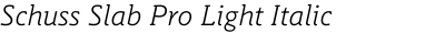 Schuss Slab Pro Light Italic